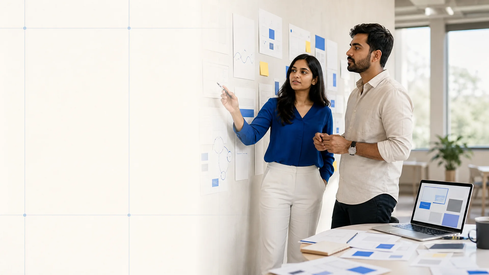 Indian marketing strategists reviewing a connected campaign plan at the Market Grow hub growth desk